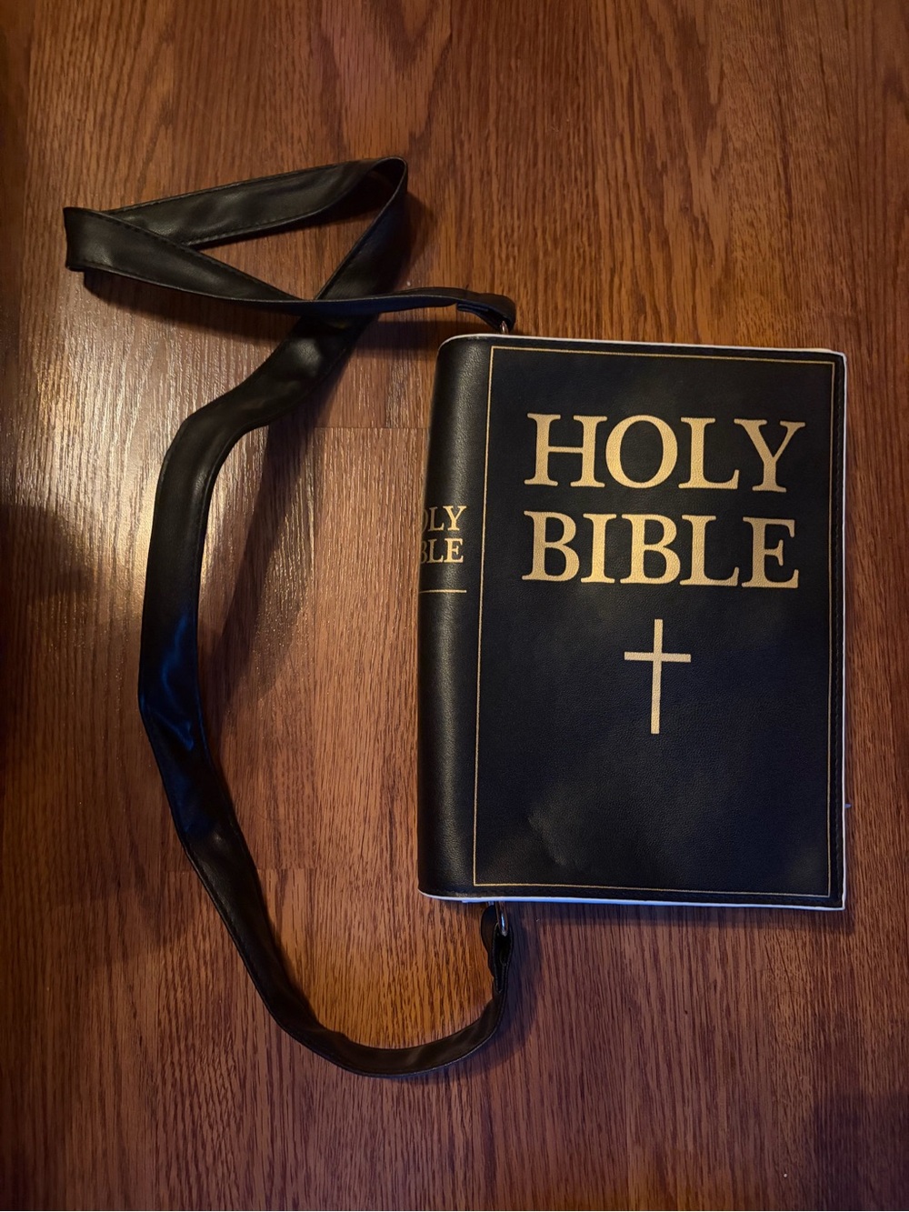 Black Holy Bible book Crossbody purse faux leather new